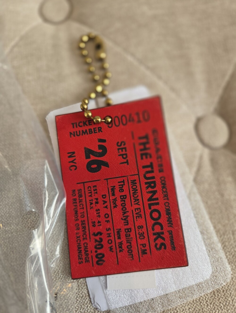 Coach The Turnlocks Concert Ticket Bag Charm